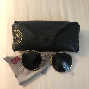 Ray-Ban Round Gold Sunglasses Green Lenses